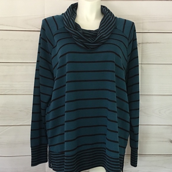 Westbound Tops - NWT Teal & Black Westbound Cowl Neck Tunic Top Size 2X